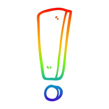 gökkuşağı gradyan çizgi çizim karikatür ünlem işareti