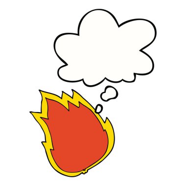 karikatür yangın ve düşünce balonu