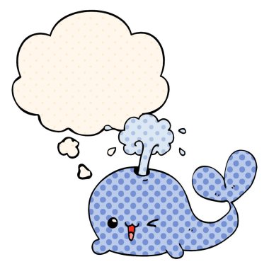 çizgi film balina ve çizgi roman tarzında düşünce balonu
