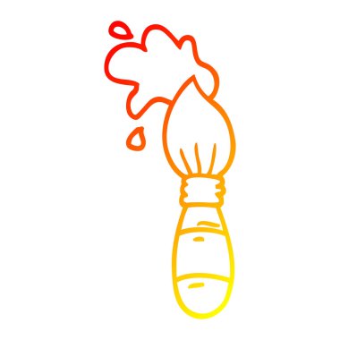 sıcak degrade çizgi çizim karikatür boya fırçası