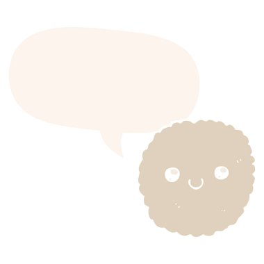 retro tarzıkarikatür bisküvi ve konuşma balonu