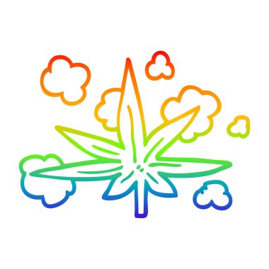 gökkuşağı gradyan çizgi çizim karikatür esrar yaprağı