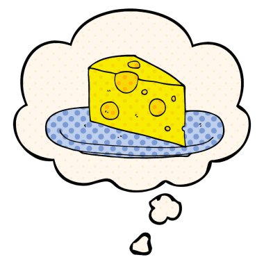 çizgi film peyniri ve çizgi roman tarzında düşünce balonu