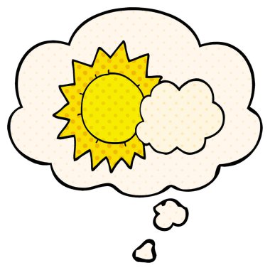 çizgi film hava sı ve çizgi roman tarzında düşünce balonu