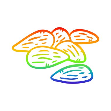 gökkuşağı degrade çizgi çizim badem