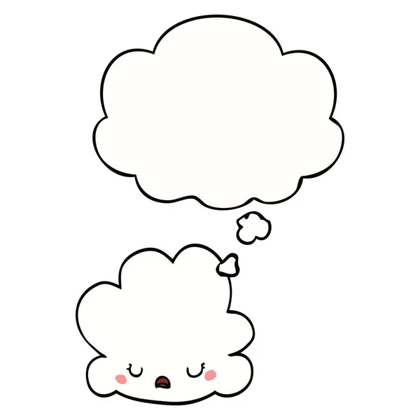 Niedliche Cartoon-Wolke und Gedankenblase — Stockvektor