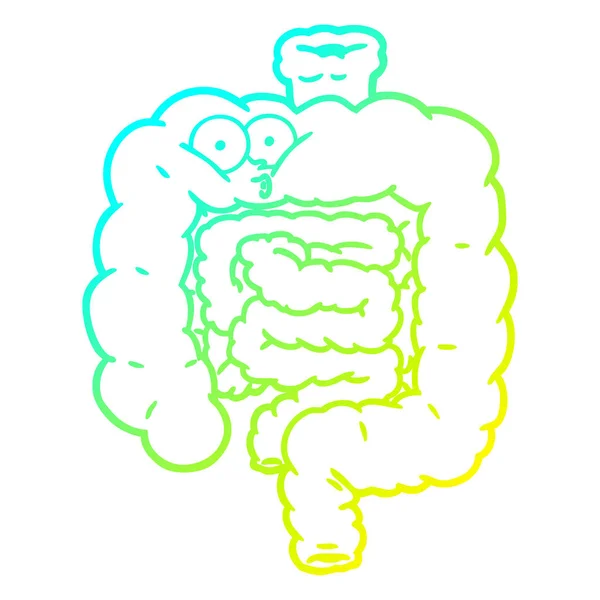 Soğuk degrade çizgi çizim karikatür bağırsakları şaşırttı — Stok Vektör