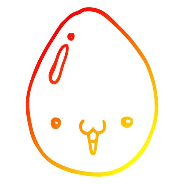Тёплая градиентная линия рисования мультяшного яйца — стоковый вектор