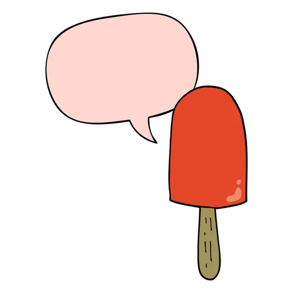 Cartoon Lollipop en toespraak bubble — Stockvector