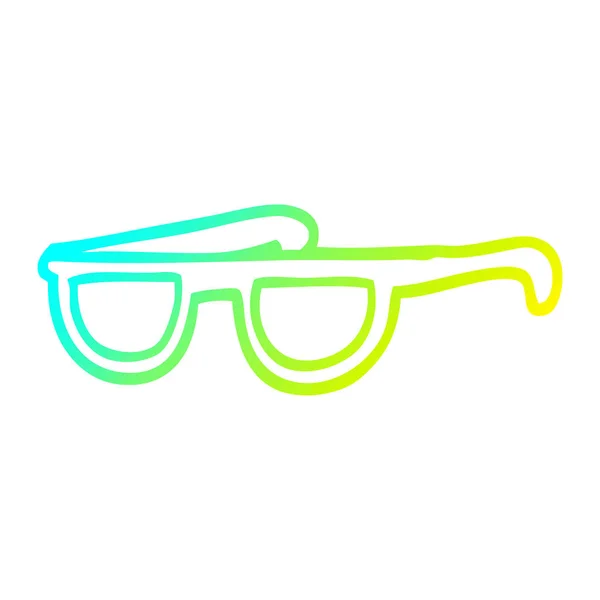 Hideg színátmenet vonal rajz rajzfilm cool napszemüveg — Stock Vector