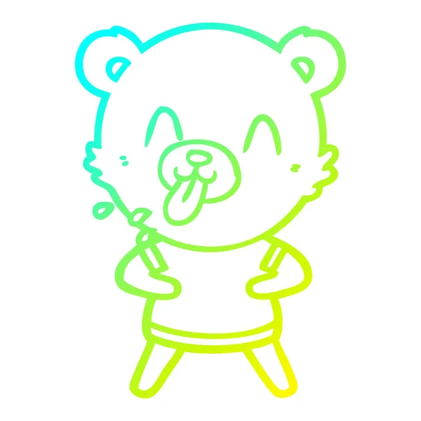 Studená Přechodová čára kresba hrubě kreslený medvěd — Stockový vektor