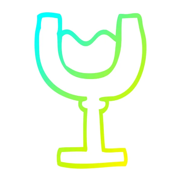 Gradient froid ligne dessin dessin animé verre de vin — Image vectorielle