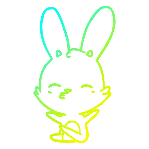 Kall gradient linje ritning nyfiken Bunny tecknad — Stock vektor