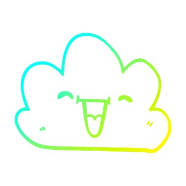 soğuk degrade çizgi çizim karikatür mutlu gri bulut