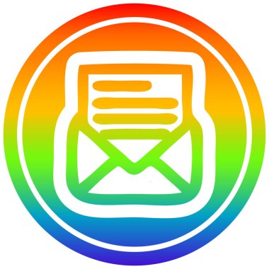 gökkuşağı spektrumunda zarf harf dairesel