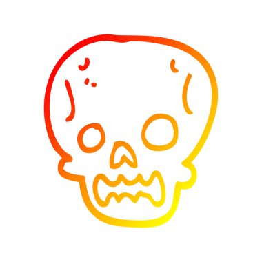 sıcak degrade çizgi çizim karikatür halloween kafatası