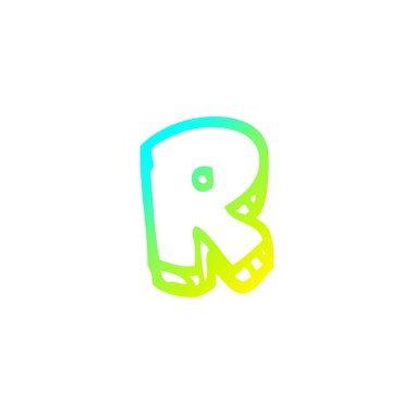 soğuk degrade çizgi çizim karikatür harf r