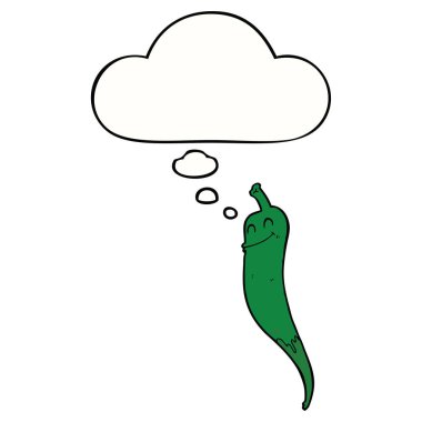 karikatür biber ve düşünce balonu