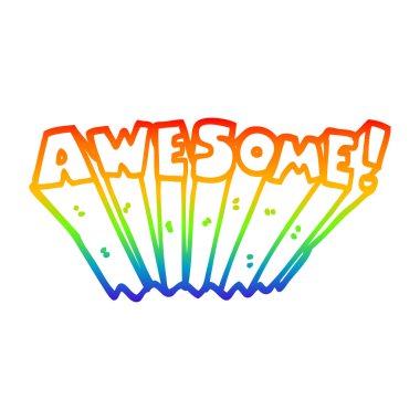 gökkuşağı degrade çizgi çizim karikatür harika kelime