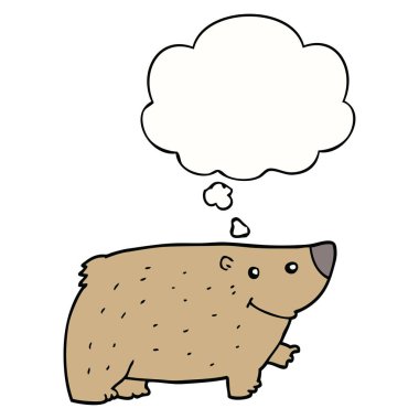 karikatür ayı ve düşünce balonu