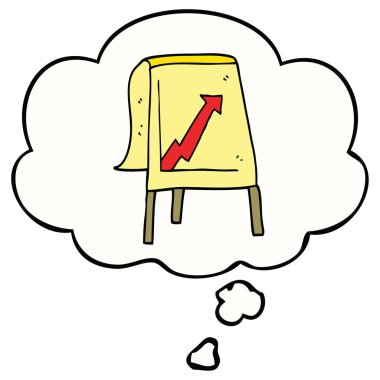 ok ve düşünce balonu ile karikatür iş grafiği