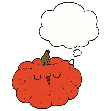mutlu karikatür kabak ve düşünce balonu