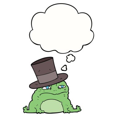 karikatür zengin kurbağa ve düşünce balonu
