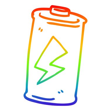 gökkuşağı degrade çizgi çizim karikatür pil