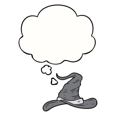 karikatür sihirbazları şapka ve düşünce balonu