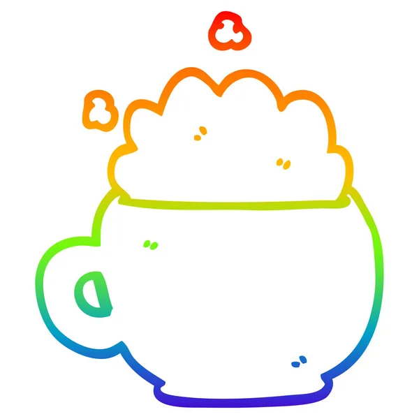 Linha gradiente arco-íris desenho desenho desenho animado espuma latte — Vetor de Stock