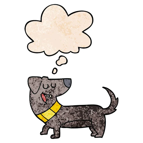 グランジテクスチャパターンスタイルで漫画犬と思考バブル — ストックベクタ