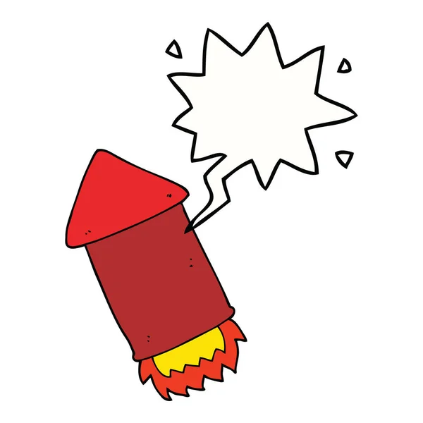 Cartoon-Rakete und Sprechblase — Stockvektor