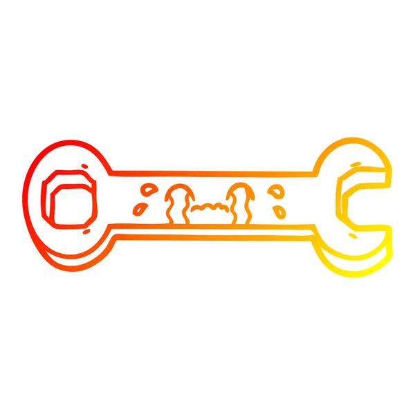 Línea de gradiente caliente dibujo dibujos animados llanto llave — Vector de stock