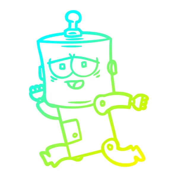 Froid gradient ligne dessin dessin robot dessin animé — Image vectorielle