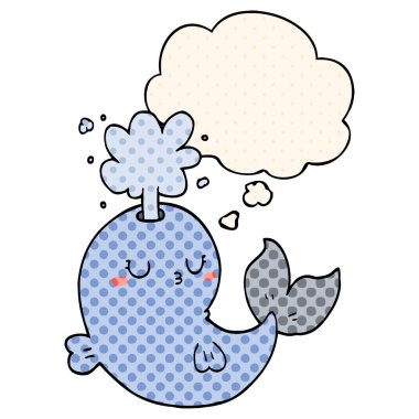 çizgi film balina spouting su ve çizgi roman st düşünce balonu