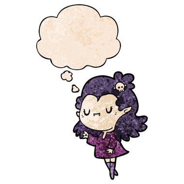 karikatür vampir ve grunge doku desen sty düşünce balonu