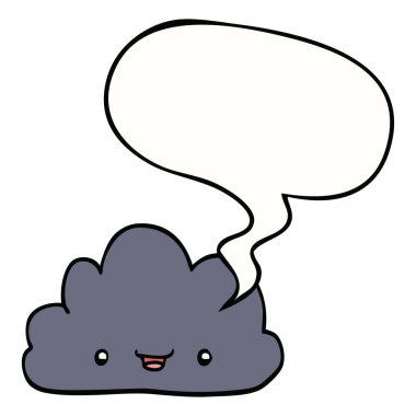 mutlu karikatür bulut ve konuşma balonu