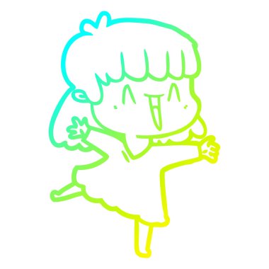 soğuk degrade çizgi çizim karikatür kadın