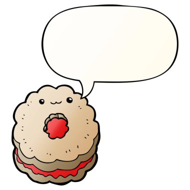 karikatür bisküvi ve konuşma balonu pürüzsüz degrade tarzında