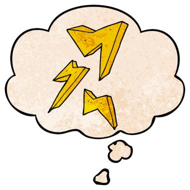 karikatür yıldırım ve grunge doku patt düşünce kabarcık