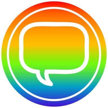 gökkuşağı spektrumunda konuşma kabarcığı dairesel