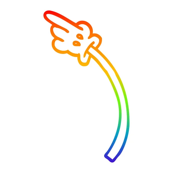 Arco iris gradiente línea dibujo dibujos animados mano gestos — Vector de stock