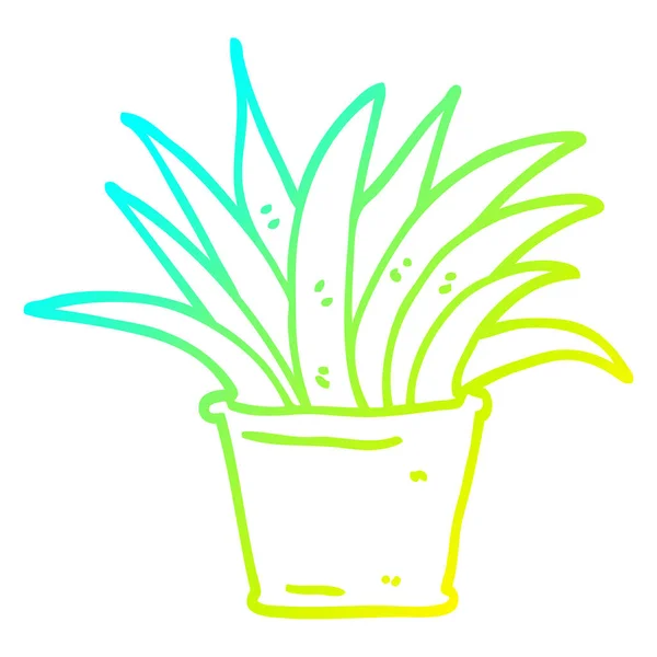 Froid gradient ligne dessin dessin animé maison plante — Image vectorielle