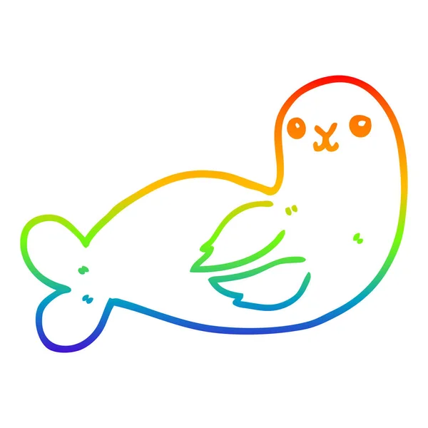 Rainbow gradient ligne dessin joint dessin animé — Image vectorielle