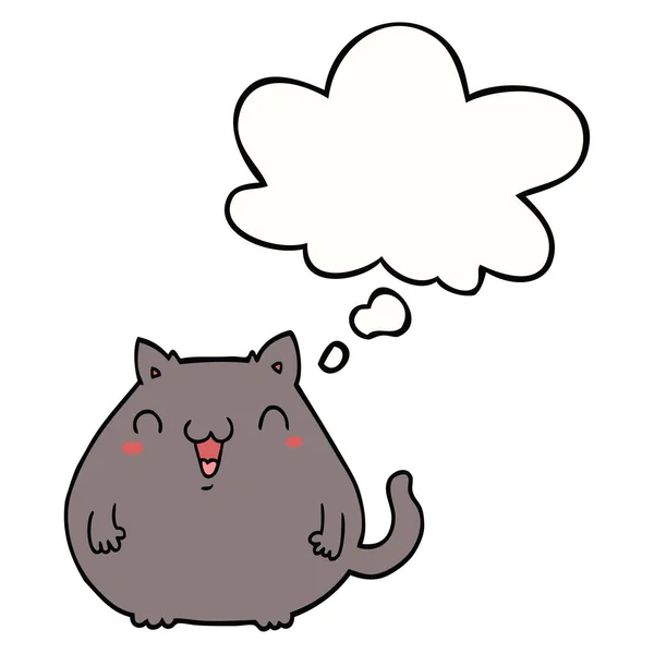 Kartun kucing dan berpikir gelembung - Stok Vektor