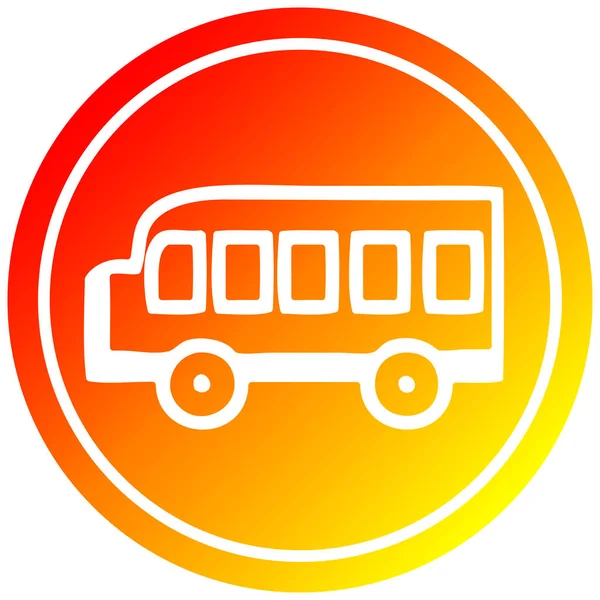 Kruhový střední autobus v horkém spektru — Stockový vektor