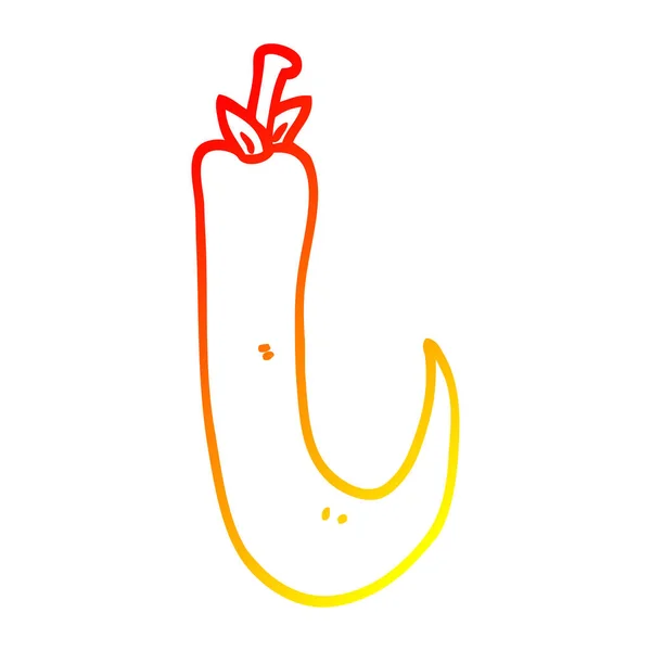 Teplá Přechodová čára kresba kreslená červená chilli paprika — Stockový vektor