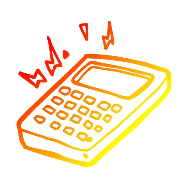 Warme Gradientenlinie Zeichnung Cartoon Calculator — Stockvektor