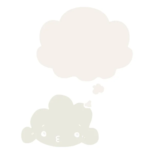 Κινούμενα σχέδια σύννεφο και σκέψη φούσκα σε ρετρό στυλ — Διανυσματικό Αρχείο
