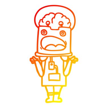 sıcak degrade çizgi çizim karikatür robot